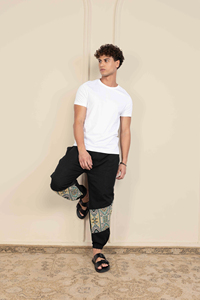 Tamaño libre 100% algodón hombres Aladdin Hopper pantalones ecológicos de lona ligera media Flare recto Harem Baggy Boho High Dark - Product Image 3