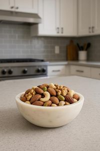 Premium Decorative Natural Marble Bowl <b>White</b> Stone Fruit Bowl For Kitchen and <b>Tables</b> at Affordable Price - Product Image 4