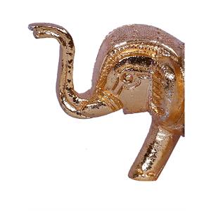 Petite statue d'éléphant marchant en laiton plaqué or de 2 pouces fabriquée en Inde Belle sculpture pour affichage - Product Image 2