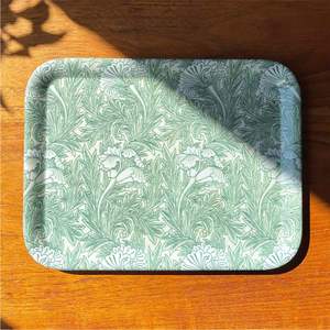 Plateaux décoratifs en émail floral vintage, plateau de service en métal pour la décoration de la maison, restaurant, hôtel, vaisselle en émail de qualité alimentaire. - Product Image 1