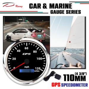 110mm GPS compteur de vitesse odomètre électrique noir LED jauge 12/24V 316 acier inoxydable jante IP-67 étanche Auto mètre nouveau - Product Image 2