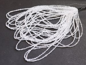 ลูกปัดควอตซ์เฮอร์คิเมอร์สีขาวใส AAA ขนาด 3-3.5 มม. ลูกปัดพลอยควอตซ์เฮอร์คิเมอร์แบบหยาบ คริสตัลเพชรธรรมชาติ - Product Image 2