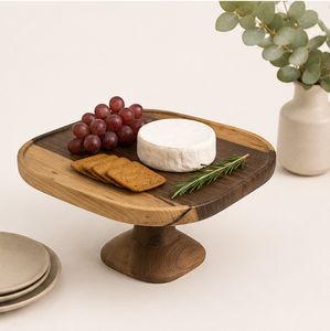 Soporte para pasteles de madera de nogal negro hecho a mano, pedestal cuadrado retro para mesa de postres, para bodas, fiestas y decoración de exhibición en panaderías. - Product Image 2