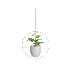 Modern Minimalist Black Metal Hanging Planter <b>Wall</b> <b>Mounted</b> Iron <b>Plant</b> Holder For Indoor Garden Home Decorative Office - Product Image 2