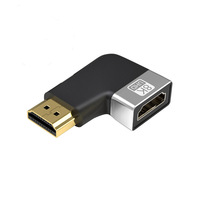 Adaptateur Mini Micro 2.1 mâle vers femelle 8K 60Hz, convertisseur à angle droit plaqué or pour caméra, téléviseur, moniteur, projecteur