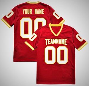 Maillot de football américain personnalisé 100 % polyester, à rayures, avec nom et numéro, tenue d'équipe, manches courtes, pour l'été, pour supporters, séchage rapide, pour adultes - Product Image 1