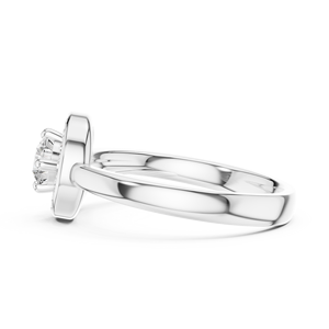 Anillo Minimalista con Diamante Cultivado en Laboratorio, Oro Blanco Sólido de 18 Quilates con Baño de Rodio, para Compromiso, Fiesta, Boda, Uso Diario, para Mujer - Product Image 4