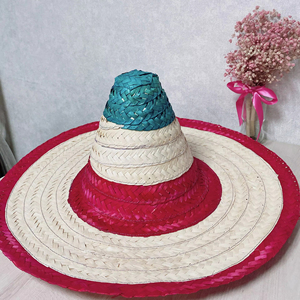 ผลิตหมวกสานทรงโซมเบรโรเม็กซิกันทำมือ ขนาด 50 ซม. 58 ซม. สำหรับงานปาร์ตี้ ซินโก เดอ มาโย ชายหาด ท่องเที่ยว เล่นสกี กิจกรรมกลางแจ้ง ตกปลา - Product Image 1