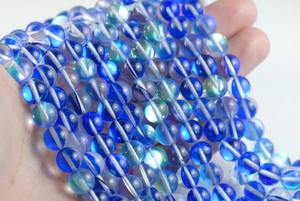 ลูกปัดควอตซ์ไทเทเนียมสีน้ำเงินทรงกลม ลูกปัดหินธรรมชาติสำหรับทำเครื่องประดับ DIY สร้อยข้อมือ สร้อยคอ งานฝีมือ - Product Image 3