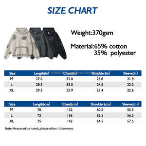เสื้อฮู้ดดี้โอเวอร์ไซส์ผู้ชายปี 2026 ลายพิมพ์ 3 มิติ สไตล์วินเทจ ผ้าเฟรนช์เทอร์รี่เนื้อหนัก 370GSM ล้างสีแบบแอซิดวอช สำหรับฤดูใบไม้ร่วง - Product Image 3