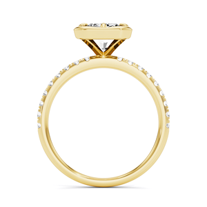 Bague de fiançailles tendance pour femme avec diamant de laboratoire taille coussin certifié IGI, plaqué or 18 carats, sertie clos, bijoux de mariage - Product Image 4