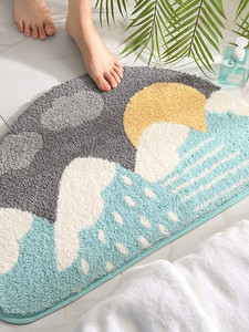 Customised Modern Classic Hot Selling Ultra Soft Microfiber Super Water Absorbent Anti-<b>Slip</b> Bath <b>Long</b> Hair Bathroom Floor Mats - Product Image 4