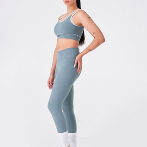 Wholesale Fully Customized Design Fitness Yoga Set Regular Size Plain Dyed Legging & Bra Yoga Set For Women's with Oem - Product Image 3