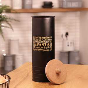 Boîte de rangement en métal design élégante avec couvercle en bois pour l'organisation du comptoir de cuisine, du garde-manger et la décoration moderne de la maison - Product Image 1