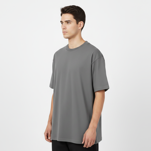 T-shirts pour hommes de haute qualité, faible MOQ, 100% coton, streetwear, coupe ample, 240g, impression personnalisée de marque, grandes tailles, t-shirts vierges - Product Image 3