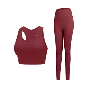 ชุดโยคะออกกำลังกาย 2 ชิ้น สำหรับเด็กผู้หญิง แบบขายส่ง เป็นมิตรกับสิ่งแวดล้อม ยกกระชับสะโพก ลายเรียบ สำหรับผู้ใหญ่ - Product Image 4