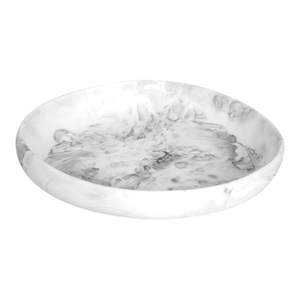 Resin <b>White</b> Grey Marble Effect Heat Resistant Uncoated Polished Modern Design Imperial Crafted Home Party <b>Serving</b> <b>Bowl</b> - Product Image 1
