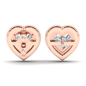 REYES Pendientes clásicos de plata de ley 925 con forma de corazón y moissanita de 1,81 quilates para mujer, joyería fina chapada en oro rosa de 14 quilates - Product Image 4