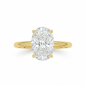 Anillo Solitario Moderno de Oro Amarillo de 9K con Diamante Cultivado en Laboratorio de Corte Ovalado de 1 Quilate, Color E, Claridad VS1, Certificado IGI, Engaste de Puntas, para Mujer, ANIVA Gold - Product Image 6