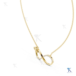 Lab Grown Diamond Infinity Butterfly Station Necklace 14K 18K <b>Solid</b> <b>Gold</b> Pave Luxury <b>Pendant</b> Fine Women's Jewelry Gift Party - Product Image 4