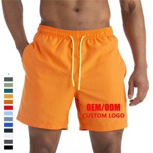 Shorts de sport noirs pour hommes à séchage rapide avec cordon de serrage néon, logo personnalisé imprimé sur le devant, ODM OEM - Product Image 4