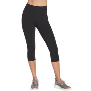 Women's High Waist <b>Capri</b> <b>Leggings</b> Black Knitted Spandex Nylon Sporty Stretch Breathable All Seasons - Product Image 1