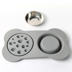 2 In 1 Elevated Slow Feeder <b>Mat</b> With Stainless Steel Bowl For Pets - Product Image 6