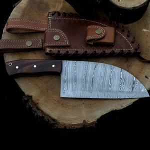 Cuchillo de Chef JEXMOO Hecho a Mano de Acero de Damasco de Grado Industrial, Cuchillo Multifuncional con Patrón Trenzado, Funda de Cuero, Uso en Cocina, OEM - Product Image 3
