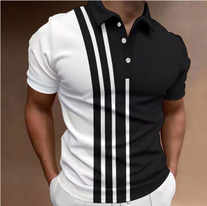 Chemises en fibre de bambou tricotées unies pour hommes grandes tailles, impression de logo personnalisée, séchage rapide, chemises de golf - Product Image 2