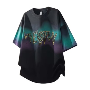 T-shirt tricoté à manches courtes pour homme, imprimé tie-dye de haute qualité, coupe ample, respirant, infroissable, impression numérique tendance - Product Image 2