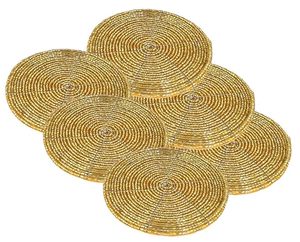 Handmade Golden Beaded Tea <b>Coasters</b> Decorative Round <b>Drink</b> <b>Coasters</b> for Dining Table Coffee Table Home Decor - Product Image 1