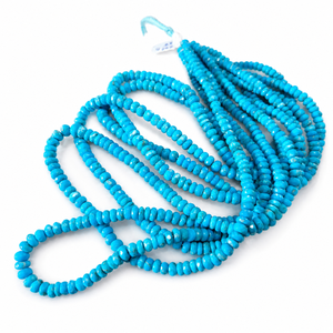 Perles de pierres précieuses facettées en turquoise naturelle Sleeping Beauty pour la fabrication de bijoux, colliers, bracelets et boucles d'oreilles - Product Image 1