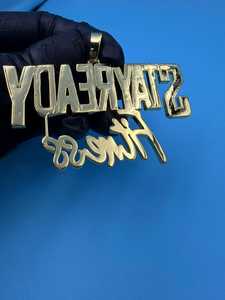 Colgante de Moda para Raperos, de Lujo Personalizado, con Moissanita, de Plata de Ley 925 Maciza, Bicolor, con Letra Inicial Incrustada, Estilo Hip Hop - Product Image 2