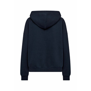 Sudadera con Capucha Extra Grande Azul Marino para Mujer con Bordado de Corazón Rojo, Hombros Caídos, Material de Felpa, para Otoño - Product Image 5