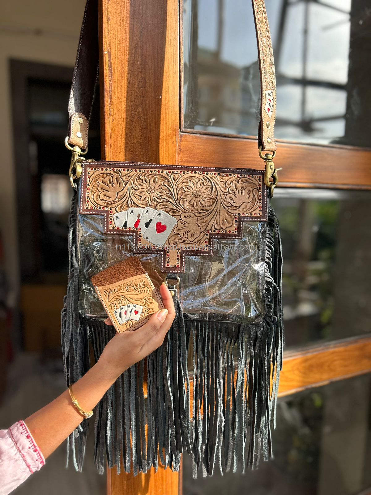 Black with brown tooling