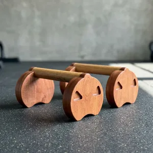 <b>Wooden</b> <b>Parallettes</b> Push Up Bars Calisthenics Training Equipment Gymnastics Strength Workout Fitness Exercise Handles - Product Image 6