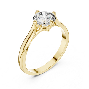 Bague en or jaune 14 carats avec diamant rond cultivé en laboratoire pour femmes |   Vêtements de tous les jours |   Nouveau diamant cultivé - Product Image 6