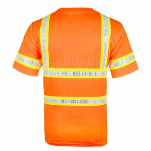 Camisa de Trabajo de Alta Visibilidad de Manga Corta, Transpirable, para Uso Industrial, Camisa Reflectante de Alta Visibilidad de Manga Corta - Product Image 3