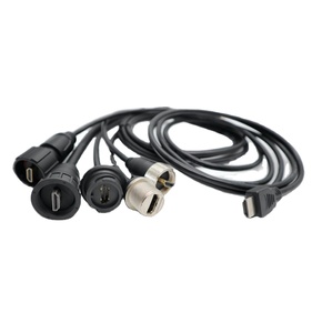 Prises HDMI 2.0 en métal étanche 4K connecteur femelle de montage sur panneau avec câble de prise mâle - Product Image 5