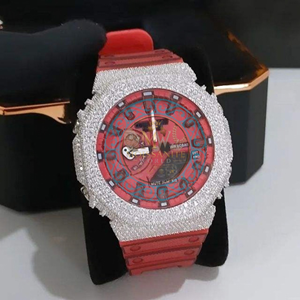 Reloj de Pulsera de Lujo para Hombre, con Diamantes Moissanite VVS, Completamente Cubierto de Acero Inoxidable, 20 mm, Movimiento de Cuarzo Analógico, Edición Limitada - Product Image 1