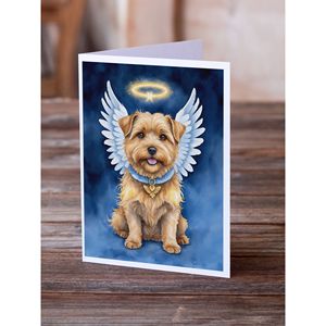 Whimsical Norfolk Terrier Angel A7 Tarjetas de felicitación Paquete de 8 tarjetas de nota en blanco con sobres Tamaño 5x7 - Product Image 2