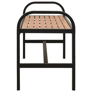 Panca da giardino da 49 pollici in acciaio resistente marrone e nero e materiale WPC - Product Image 4