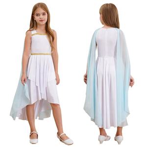 6-16 niñas niños antiguo griego Toga disfraz sin mangas chal vestido para la <span class=keywords><strong>antigua</strong></span> <span class=keywords><strong>Roma</strong></span> Egipto princesa Cosplay disfraces - Product Image 2