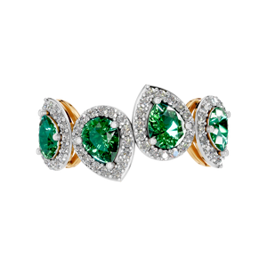 แหวนทรงลูกแพร์สีทอง14K/18K สุดทึ่งของผู้หญิงเครื่องประดับเพชรธรรมชาติมรกตและเพชรชั้นดีสำหรับงานแต่งงานงานหมั้นและงานเลี้ยง - Product Image 3