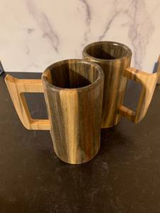 Venta al por mayor de tazas de cerveza de madera únicas talladas a mano para el hogar y restaurantes, hechas de madera con asa de madera, taza de cerveza de madera, jarra de madera. - Product Image 3