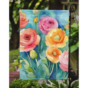 ธงประดับสวนสีน้ำ Ranunculus หลากสีสำหรับตกแต่งกล่องจดหมายและงานศิลปะลานบ้านสำหรับเตียงดอกไม้และป้ายสนามหญ้า - Product Image 3