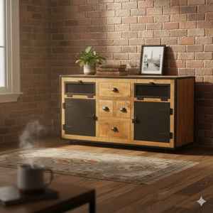 Aparador de Madera URBAN FORGE, Diseño Industrial Vintage, Ecológico y Duradero, Mueble de Almacenamiento - Product Image 1