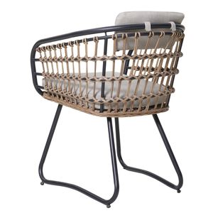 Set di 2 Sedie da Pranzo in Vimini per Esterni con Cuscini per Giardino, Patio, Bordo Piscina - Product Image 2