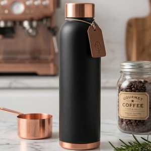 Botella de Agua Personalizada de Cobre Negro Mate de 32 Oz, Frasco Ayurvédico de Cobre Puro, Diseño Personalizado, Regalo Empresarial, a Prueba de Fugas - Product Image 4