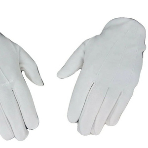 High Quality Soft White Full Finger Gloves Solid Color Fabric Material Classical Style Sew-On <b>Badges</b> Application - Product Image 5